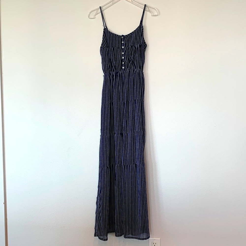 Striped Navy Maxi Dress
